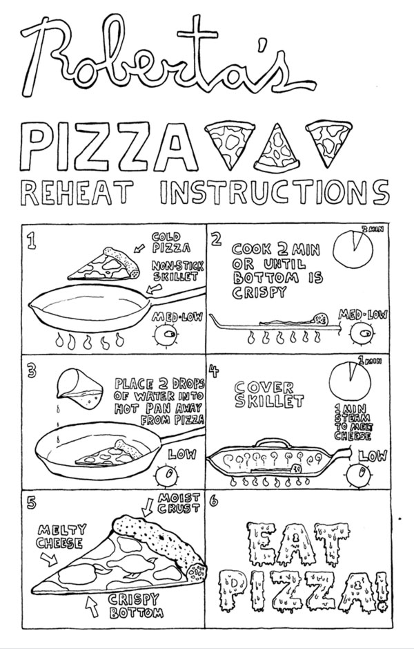 Anthony Falco, Roberta's head pizza maestro made this handy illustration for all pizza lovers