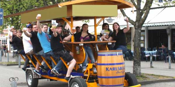 You and your mates are on one of those drinking group bike things (see photo), one of your mates decides it would be hilarious to slam on the brakes and you and a few others go flying off the thing. You've got a few scratches but your £300 phone screen is smashed, what do you do?