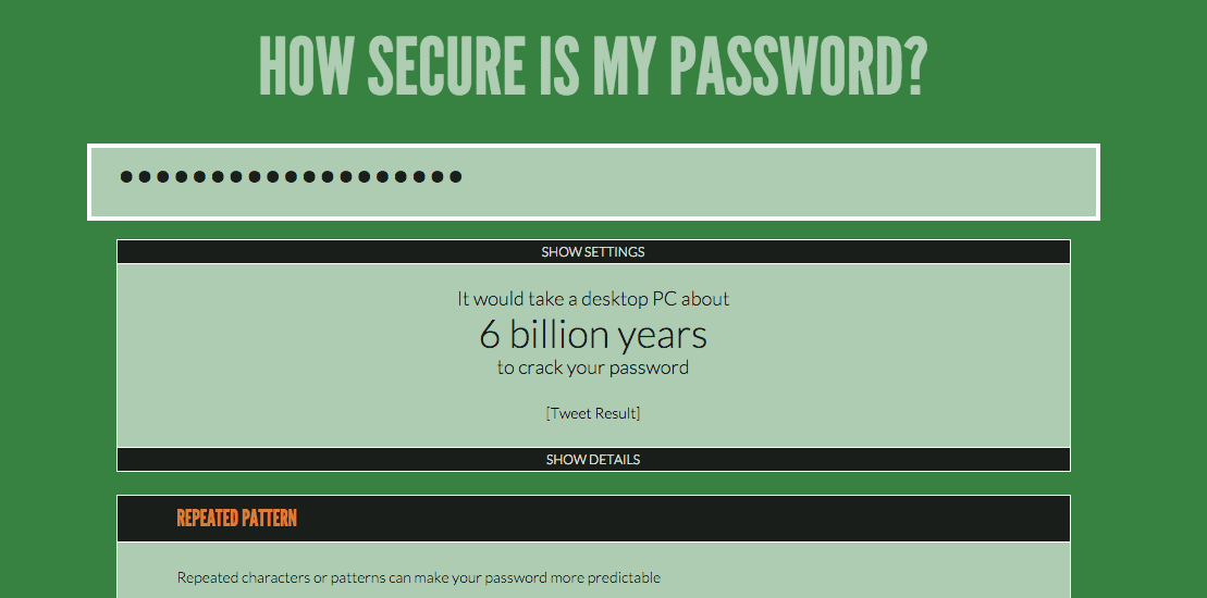 How secure is my password?