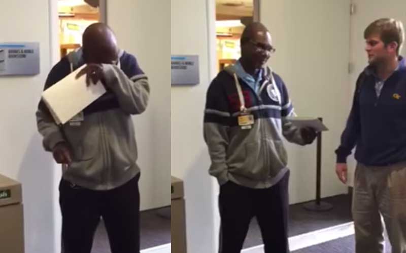 Uni students give security guard pretty awesome gift