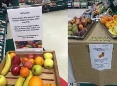 Tesco are still giving free fruit to children in store