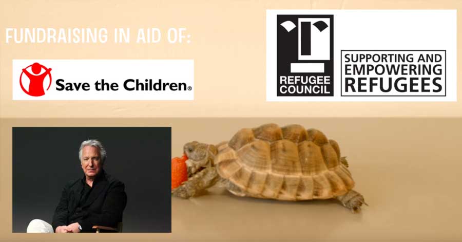 Alan Rickman’s last video = Easy FREE way to donate money towards Save the Children and Refugee Council