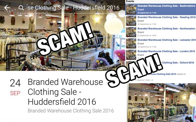 New Scam: Branded Warehouse Clothing Sale