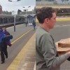 Guy gets on train with no food service – Orders a Pizza to his carriage!