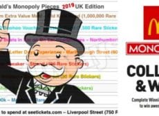 New for 2019: McDonald’s Monopoly – Rare Pieces Revealed + all the prize info