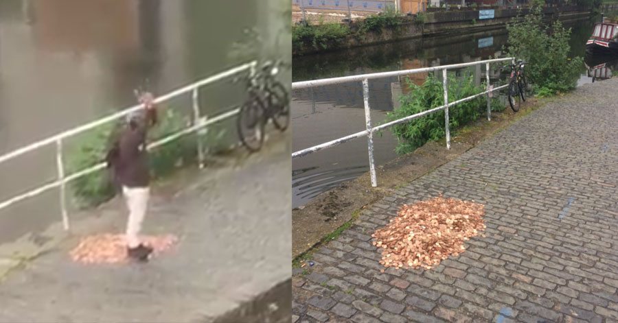 What happens when 15,000 2p coins are ‘mysteriously’ piled by a canal in London
