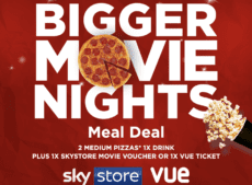 Get a movie voucher (worth £5.49) or cinema ticket when you buy a two pizza meal deal for £6
