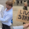 Two guys create a fake gold living statue and people actually pay to watch it!