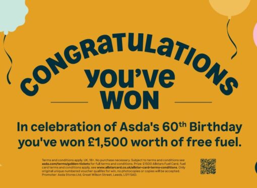 Asda Turns 60: Find a Golden Ticket and Win Free Fuel for a Year (£1,500!)